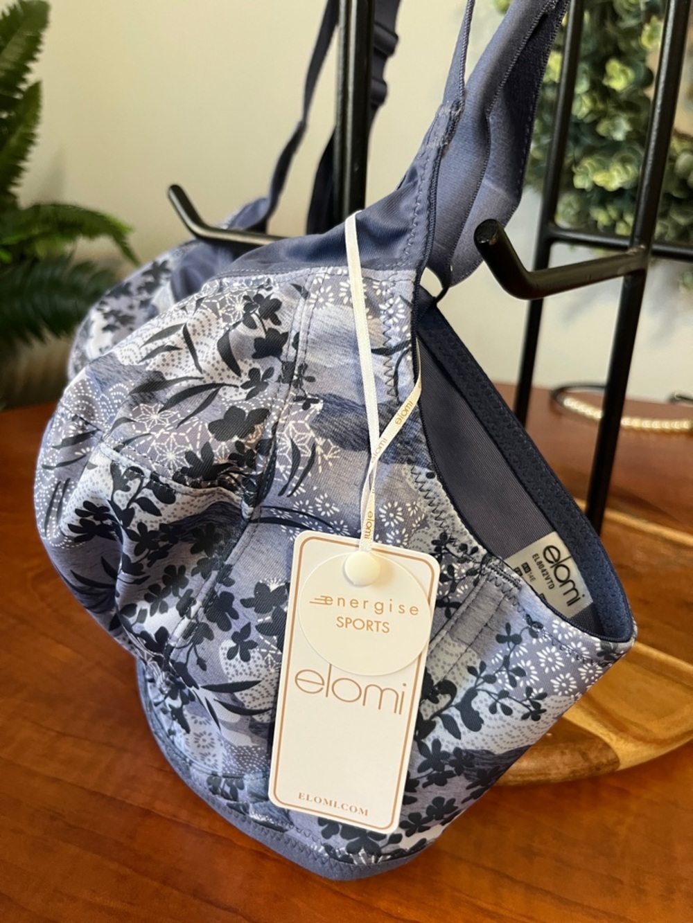Underwire Bra Bralette Cami Elomi Navy Floral Full Coverage 36 DDD 💙 non padded - Picture 6 of 9